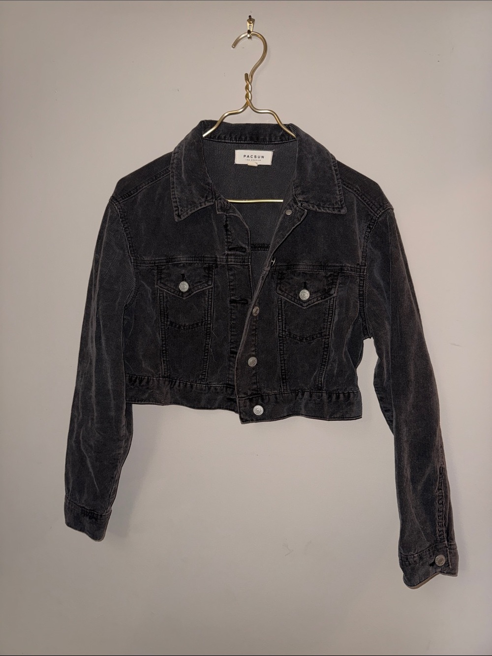 PacSun charcoal Gray Cropped Corduroy Jacket